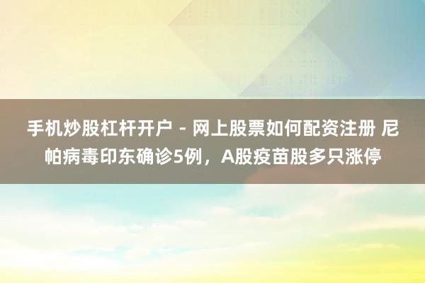手机炒股杠杆开户 - 网上股票如何配资注册 尼帕病毒印东确诊5例，A股疫苗股多只涨停