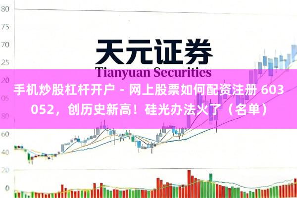 手机炒股杠杆开户 - 网上股票如何配资注册 603052，创历史新高！硅光办法火了（名单）