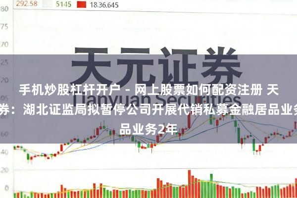 手机炒股杠杆开户 - 网上股票如何配资注册 天风证券：湖北证监局拟暂停公司开展代销私募金融居品业务2年