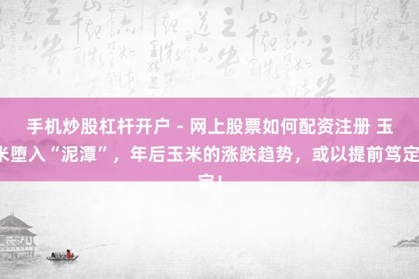手机炒股杠杆开户 - 网上股票如何配资注册 玉米堕入“泥潭”，年后玉米的涨跌趋势，或以提前笃定！