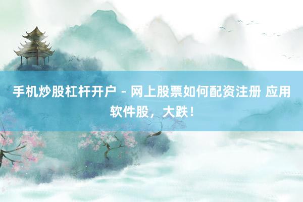 手机炒股杠杆开户 - 网上股票如何配资注册 应用软件股，大跌！